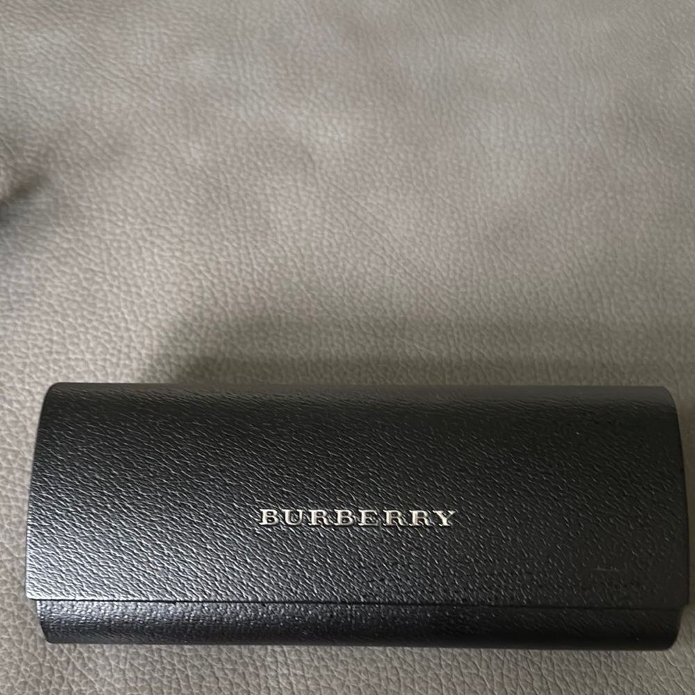 Burberry Black Textured Leather Eyeglasses Case